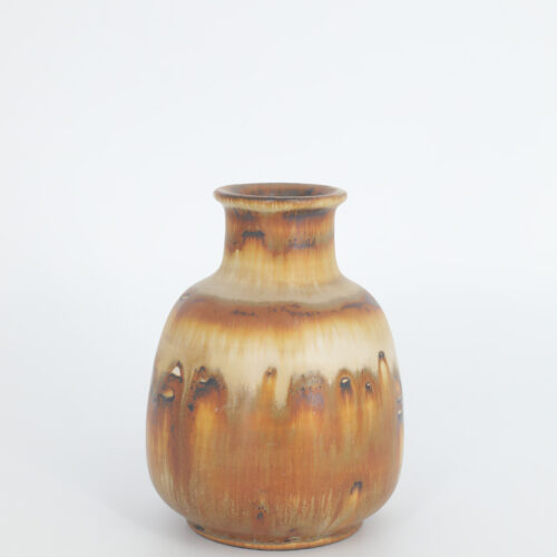 Small Mid-Century Scandinavian Modern Collectible Brown Stoneware Vase by Gunnar Borg for Höganäs Keramik, 1960s