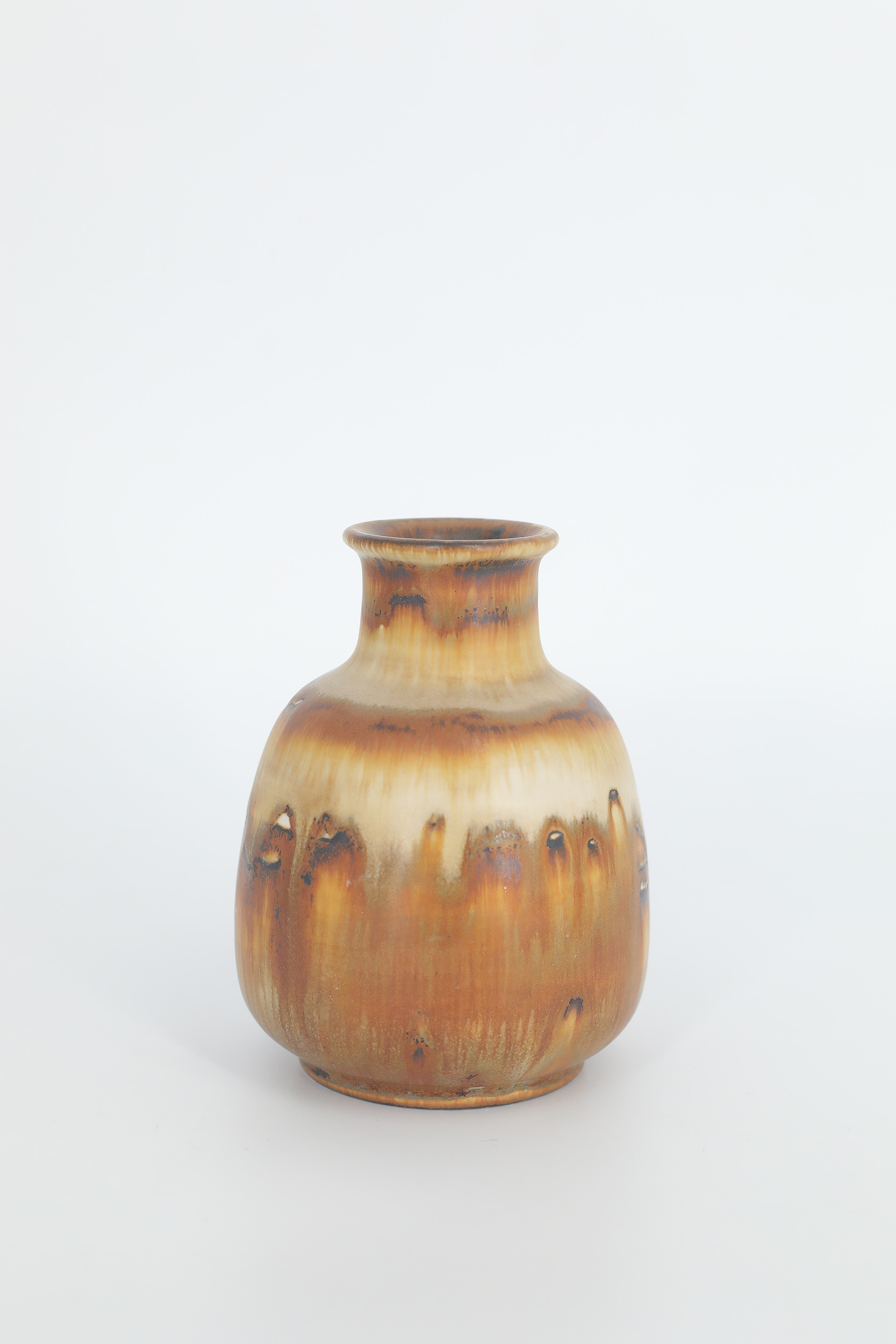Small Mid-Century Scandinavian Modern Collectible Brown Stoneware Vase by Gunnar Borg for Höganäs Keramik, 1960s