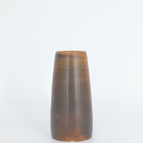 Small Mid-Century Scandinavian Modern Collectible Chocolate Stoneware Vase by Gunnar Borg for Höganäs Keramik, 1960s