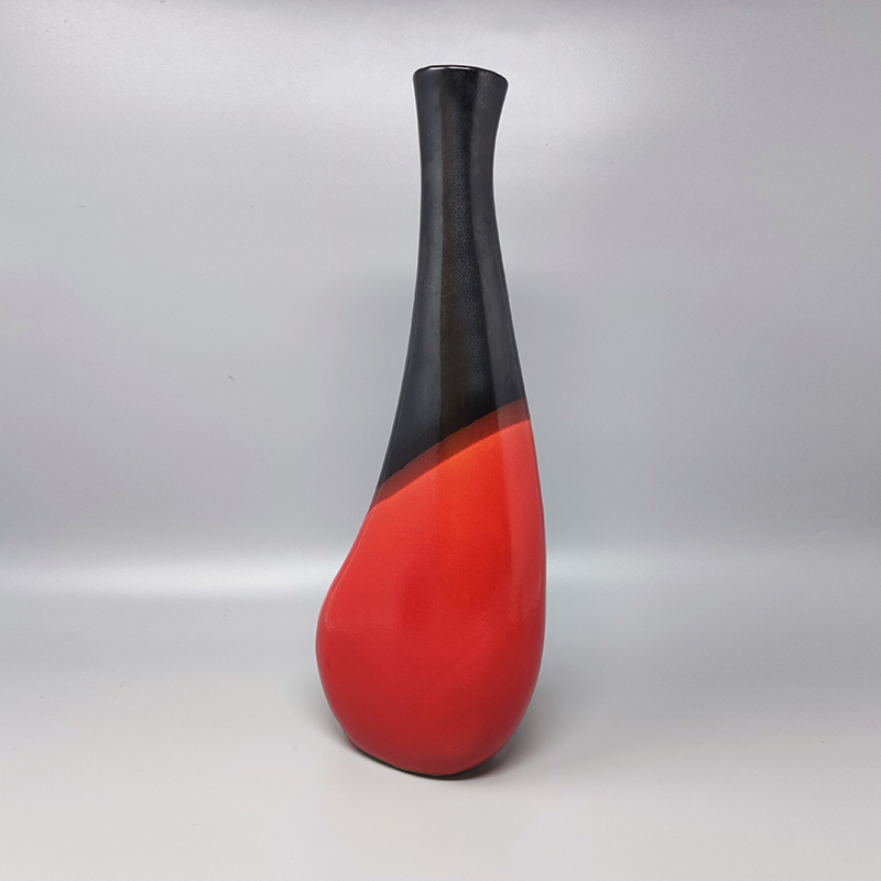 1970s Big Red Vase by Marei Ceramic. Made in Germany
