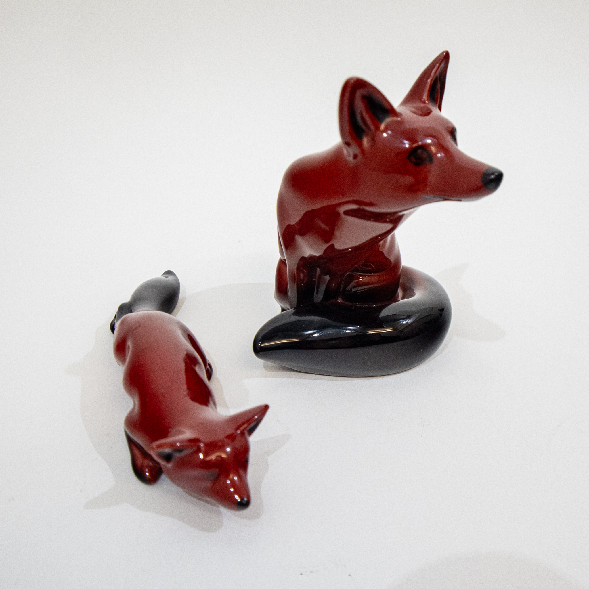 Royal Doulton Flambe Foxes