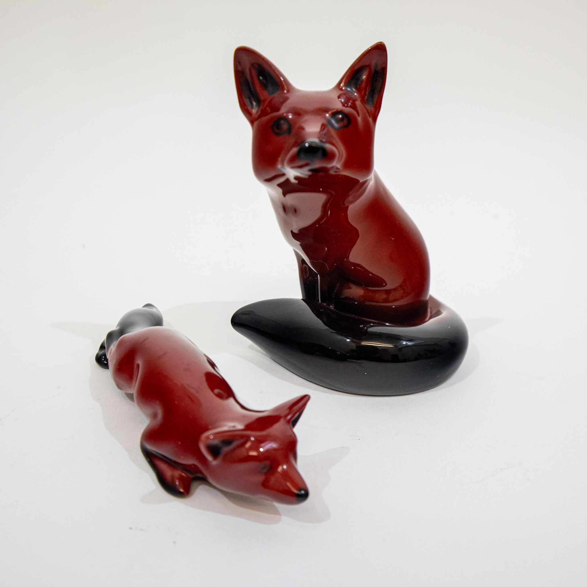 Royal Doulton Flambe Foxes