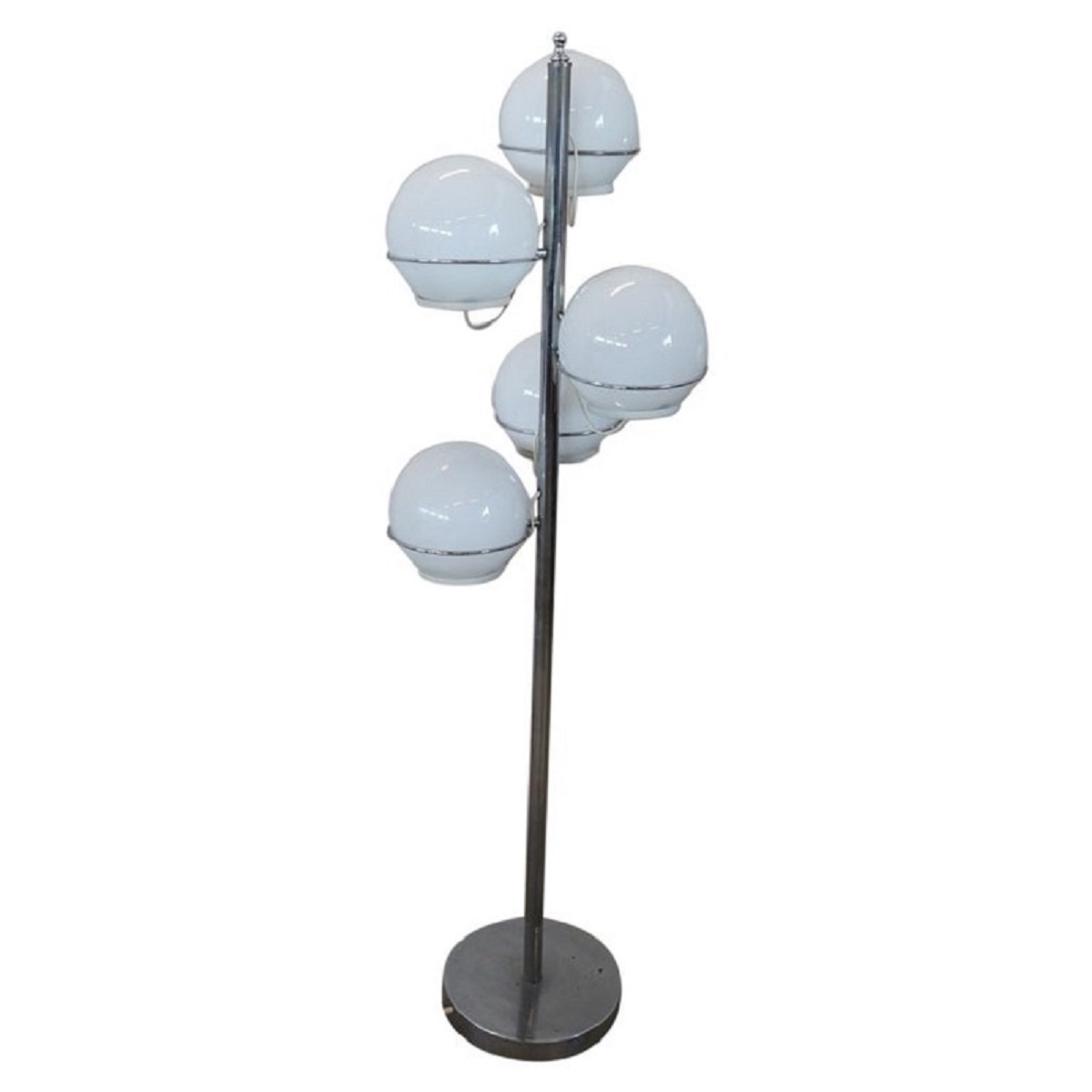 Chromed Metal and Glass Floor Lamp attributed to Gino Sarfatti, 1960s