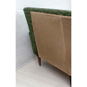 Mid-Century Modern Italian Damask Velvet Corner Sofa, 1950s