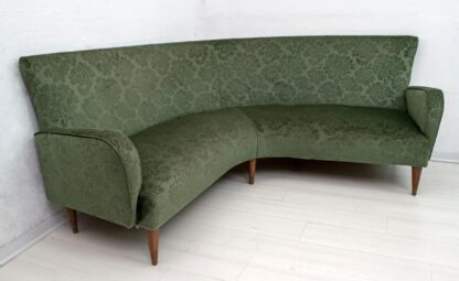 Mid-Century Modern Italian Damask Velvet Corner Sofa, 1950s - Image 6