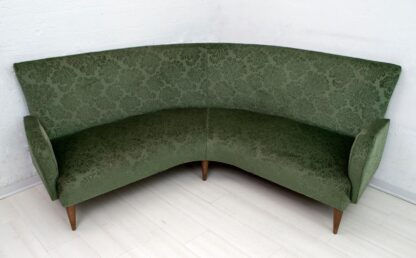 Mid-Century Modern Italian Damask Velvet Corner Sofa, 1950s - Image 3