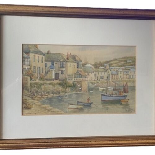 Watercolour of Mousehole, Cornwall, England