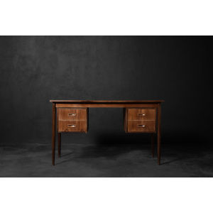 Vintage Mid-Century Classic Scandinavian Modern Teak Wood Desk with Drawers, 1960s
