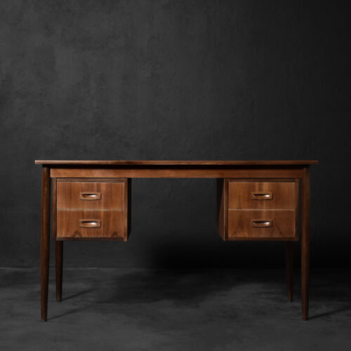 Vintage Mid-Century Classic Scandinavian Modern Teak Wood Desk with Drawers, 1960s