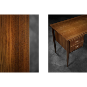 Vintage Mid-Century Classic Scandinavian Modern Teak Wood Desk with Drawers, 1960s