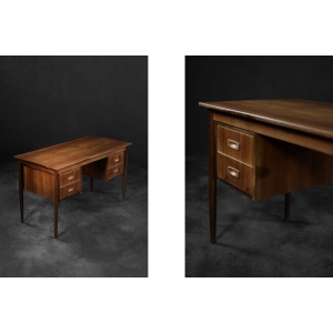 Vintage Mid-Century Classic Scandinavian Modern Teak Wood Desk with Drawers, 1960s
