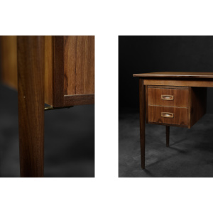 Vintage Mid-Century Classic Scandinavian Modern Teak Wood Desk with Drawers, 1960s