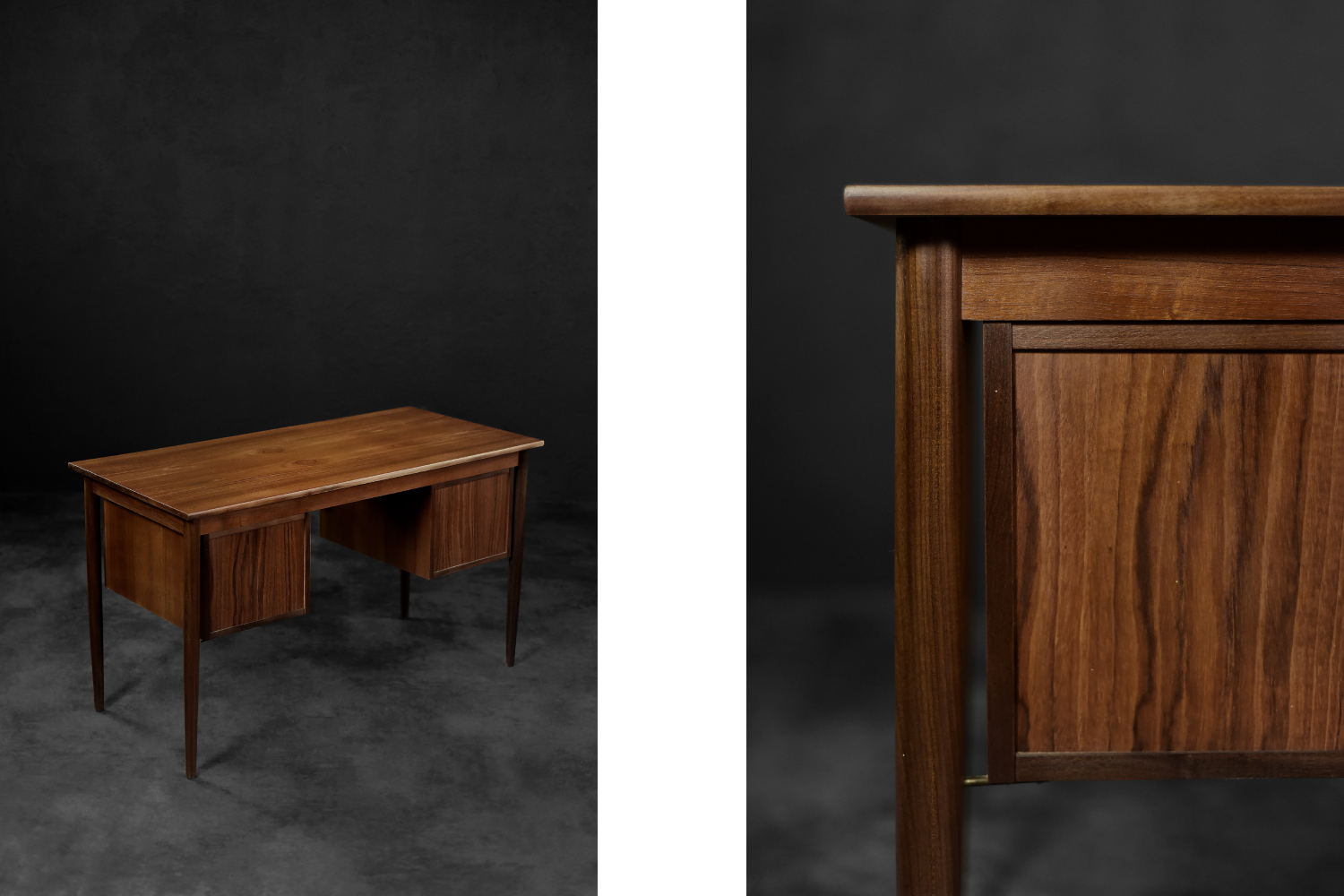 Vintage Mid-Century Classic Scandinavian Modern Teak Wood Desk with Drawers, 1960s