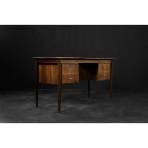 Vintage Mid-Century Classic Scandinavian Modern Teak Wood Desk with Drawers, 1960s