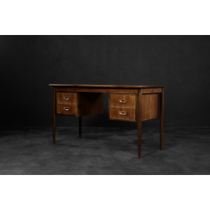 Vintage Mid-Century Classic Scandinavian Modern Teak Wood Desk with Drawers, 1960s
