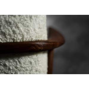 Vintage Mid-Century Scandinavian Modern White High Teak Armchair from Bröderna Anderssons, 1960s