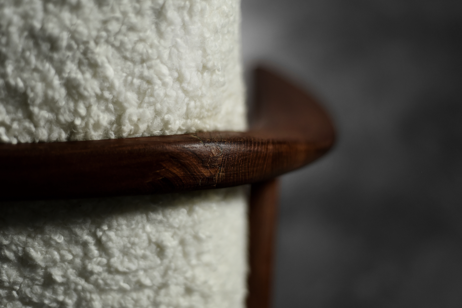 Vintage Mid-Century Scandinavian Modern White High Teak Armchair from Bröderna Anderssons, 1960s