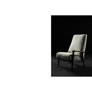 Vintage Mid-Century Scandinavian Modern White High Teak Armchair from Bröderna Anderssons, 1960s