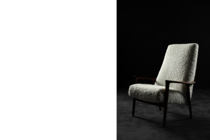 Vintage Mid-Century Scandinavian Modern White High Teak Armchair from Bröderna Anderssons, 1960s - Image 9