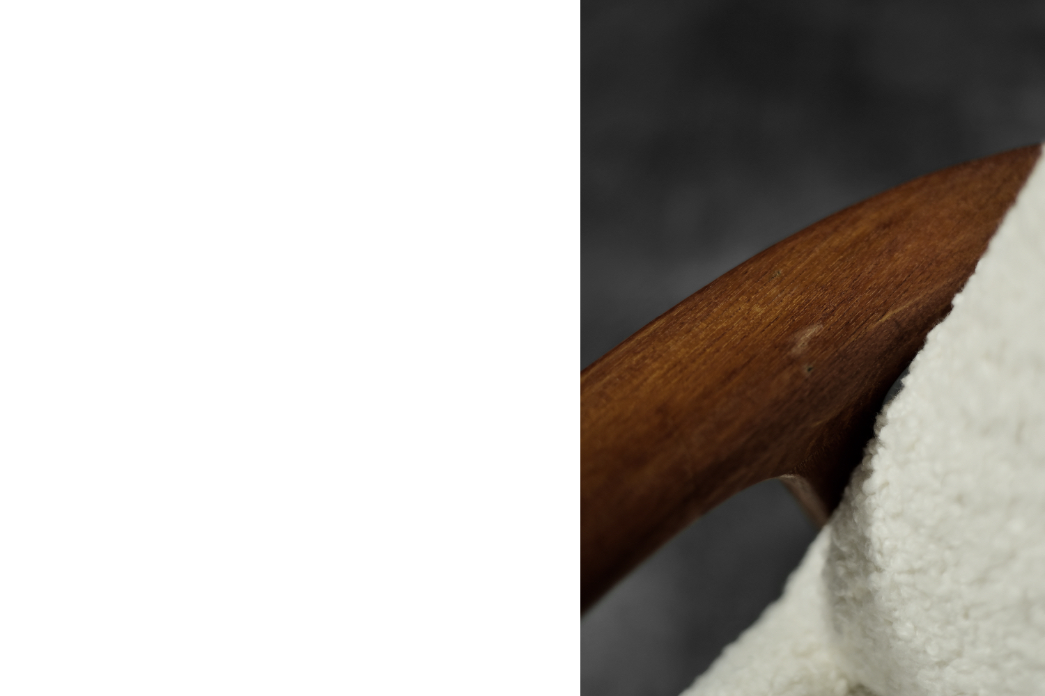 Vintage Mid-Century Scandinavian Modern White High Teak Armchair from Bröderna Anderssons, 1960s