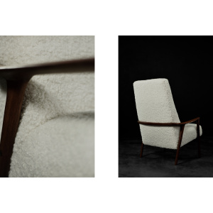 Vintage Mid-Century Scandinavian Modern White High Teak Armchair from Bröderna Anderssons, 1960s