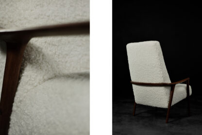 Vintage Mid-Century Scandinavian Modern White High Teak Armchair from Bröderna Anderssons, 1960s - Image 5