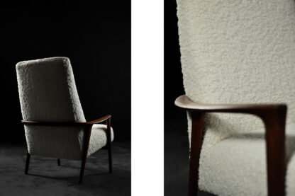 Vintage Mid-Century Scandinavian Modern White High Teak Armchair from Bröderna Anderssons, 1960s - Image 10