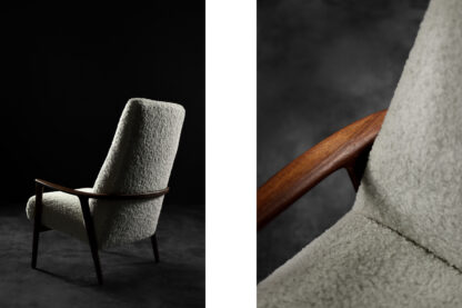 Vintage Mid-Century Scandinavian Modern White High Teak Armchair from Bröderna Anderssons, 1960s - Image 6