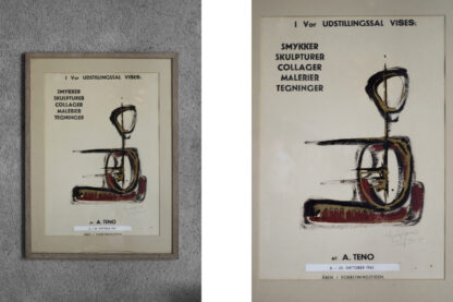 Original Poster from the Exhibition of Aurelio Teno, Denmark, 1965, Framed - Image 2