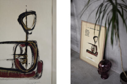 Original Poster from the Exhibition of Aurelio Teno, Denmark, 1965, Framed - Image 4