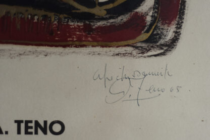 Original Poster from the Exhibition of Aurelio Teno, Denmark, 1965, Framed - Image 5