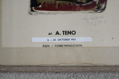 Original Poster from the Exhibition of Aurelio Teno, Denmark, 1965, Framed - Image 7