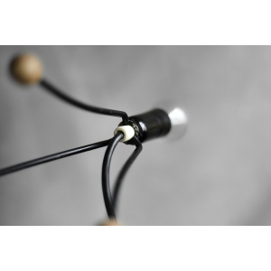 Mid-Century Polish Modern Small Table Lamp with Black Lampshade, 1960s