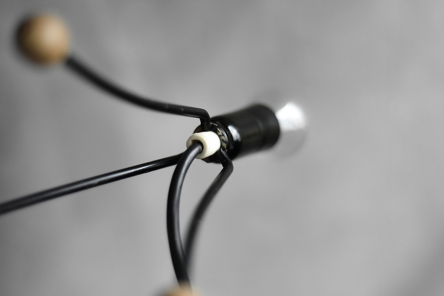 Mid-Century Polish Modern Small Table Lamp with Black Lampshade, 1960s