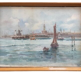 Watercolour of Devon Port Harbour Mouth England