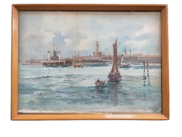 Watercolour of Devon Port Harbour Mouth England