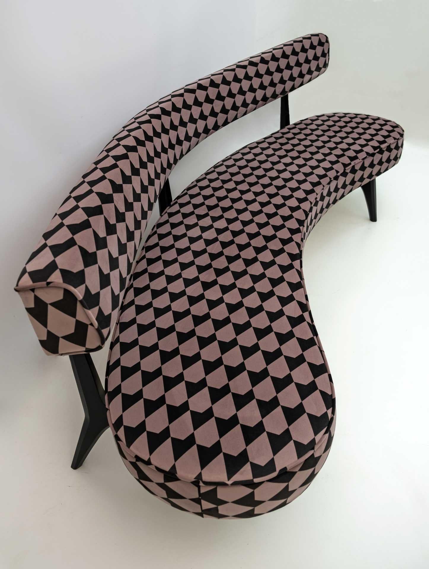 Vladimir Kagan Mid Century Modern Curved Sofa