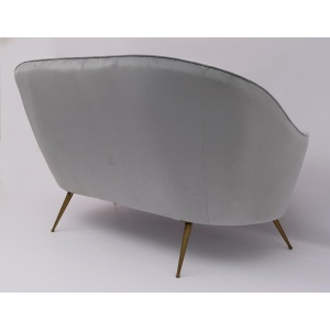 Federico Munari Mid-Century Modern Italian Curved Sofa and Two Armchairs, 1950s