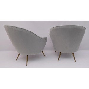 Federico Munari Mid-Century Modern Italian Curved Sofa and Two Armchairs, 1950s