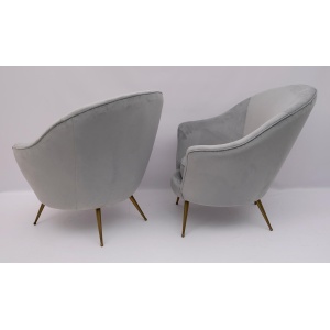 Federico Munari Mid-Century Modern Italian Curved Sofa and Two Armchairs, 1950s