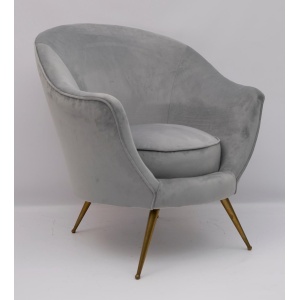 Federico Munari Mid-Century Modern Italian Curved Sofa and Two Armchairs, 1950s
