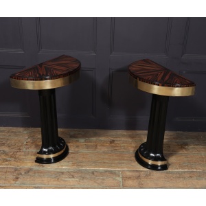 Art Deco Console Tables In Macassar Ebony, 1940s