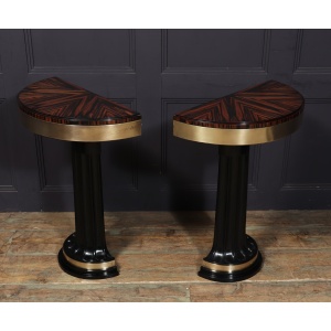 Art Deco Console Tables In Macassar Ebony, 1940s
