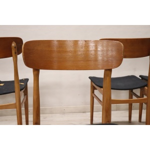 Scandinavian Dining Chairs in Beech, 1960s, Set of 6