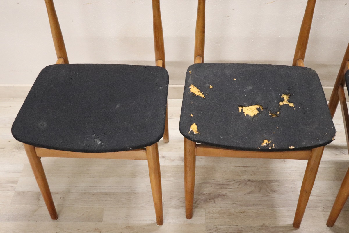 Scandinavian Dining Chairs in Beech, 1960s, Set of 6
