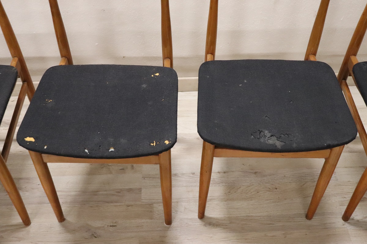 Scandinavian Dining Chairs in Beech, 1960s, Set of 6