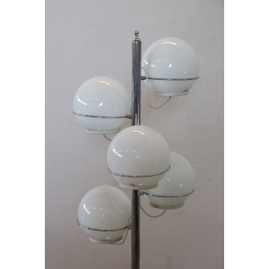 Chromed Metal and Glass Floor Lamp attributed to Gino Sarfatti, 1960s