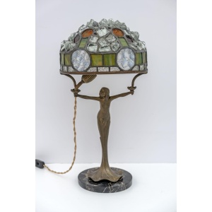 Art Nouveau French Table Lamp "Tiffany Style", 1930s