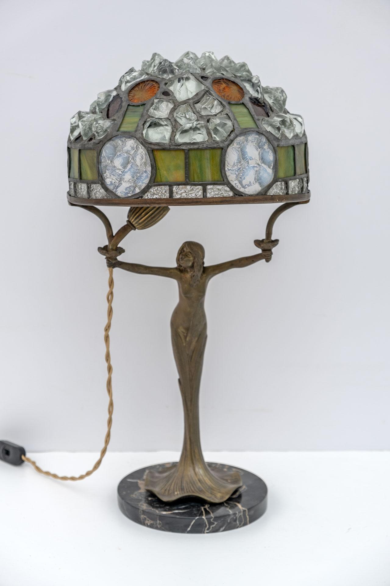 Art Nouveau French Table Lamp "Tiffany Style", 1930s