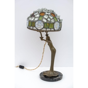 Art Nouveau French Table Lamp "Tiffany Style", 1930s